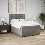vidaXL Sommier à lattes de lit avec matelas Taupe 140x200 cm Tissu