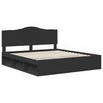 vidaXL Cadre de lit avec tête de lit Noir 200 x 200 cm Pin massif