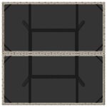 vidaXL Table de jardin avec dessus en verre gris clair résine tressée