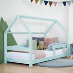 Lit cabane enfant TERY 70 x 160 bleu clair