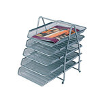 Corbeilles courrier q-connect maille metallique documents   a4 350x275x375 mm coloris     gris - set 5 un