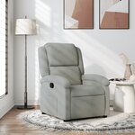 vidaXL Fauteuil inclinable en velours gris clair