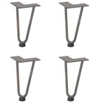 vidaXL Pieds en épingle à cheveux pour table basse 4 pièces Acier naturel 20 cm Acier massif