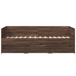 vidaXL Lit de jour et tiroirs chêne marron 75x190 cm bois d'ingénierie