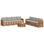 vidaXL Ensemble de canapés d'extérieur 9 pc Naturel et gris clair