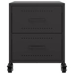 vidaXL Table de chevet noir 36x39x43 5 cm acier