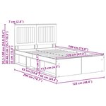 vidaXL Cadre de lit avec tête de lit Béton 120 x 190 cm Pin massif