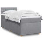 vidaXL Sommier à lattes de lit avec matelas gris clair 80x200 cm tissu