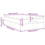 vidaXL Cadre de lit ottoman avec matelas noir 120x190 cm tissu