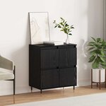vidaXL Buffet Noir 60 x 35 x 70 cm Bois d'ingénierie
