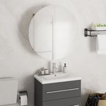 vidaXL Armoire de salle de bain miroir rond et LED Chêne 47x47x17 5 cm