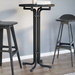 vidaXL Table à manger noir Ø60x110 cm bois d'ingénierie et acier