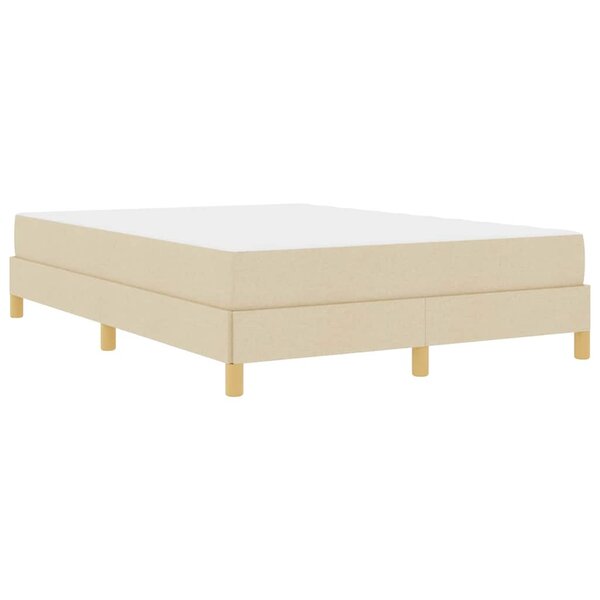 vidaXL Lit à ressorts Crème  Marron 140 x 190 cm