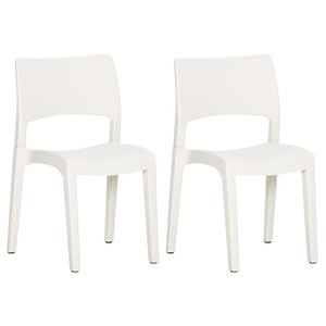vidaXL Chaises de jardin lot de 2 Blanc Polypropylène