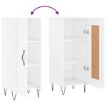 vidaXL Buffet Blanc brillant 34 5x34x90 cm Bois d'ingénierie