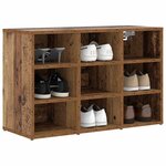 vidaXL Cabinet à chaussures avec étagère Bois ancien 77 5 x 30 x 51 cm