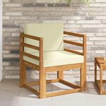 vidaXL Canapé d’extérieur Bois d'acacia massif et polyester Naturel