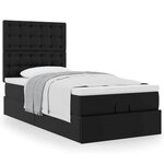 VidaXL Lit ottoman avec matelas noir 100x200 cm similicuir