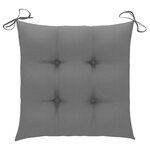 vidaXL Chaises de jardin lot de 8 avec coussins gris Bois teck solide