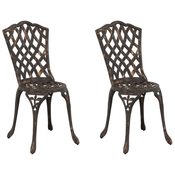 Chaises de jardin vidaXL 2 Pièces en alu bronze