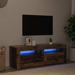 vidaXL Meuble TV avec lumières LED vieux bois bois d'ingénierie