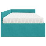 vidaXL Cadre de lit d'angle avec matelas 2 pc Turquoise 80 x 200 cm
