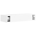 vidaXL Table d'appoint murale Blanc 87 5 x 34 5 x 17 cm