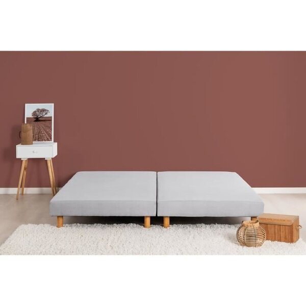 Sommiers tapissiers à lattes 2 x 80 x 200 - Bois massif gris + pieds