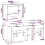 vidaXL Lit haut pour enfants avec bureau Blanc 90 x 190 cm