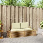 vidaXL 2 pc Ensemble de canapés d'extérieur Polyester Blanc