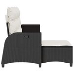 vidaXL Canapé de jardin inclinable coussins forme de L noir polyrotin
