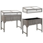 vidaXL Lit surélevé avec serre 110x54x120 cm Bois de sapin massif