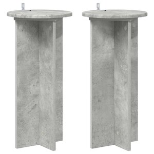 vidaXL Support de Plante 2 pièces Gris béton 29 5 x 29 5 x 60 cm
