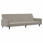 vidaXL Canapé-lit à 2 places gris clair velours