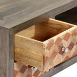 vidaXL Meuble TV Gris 120 x 30 x 40 cm Bois massif de manguier