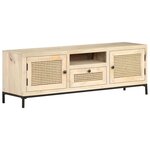 vidaXL Meuble TV 120x30x40 cm Bois de manguier et canne naturelle