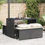 vidaXL Ensemble à manger de jardin avec coussins 3 Pièces Noir