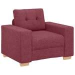 Ensemble de canapé 3 pièces avec des coussins en tissu rouge vin