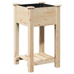vidaXL Cache-pot de jardin avec étagère Beige 45 x 45 x 76.5 cm