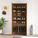 vidaXL Cabinet à Chaussures Bois Ancien 80x39x180 cm Bois d'Ingénierie