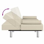 vidaXL Canapé-lit avec porte-gobelets crème similicuir
