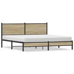vidaXL Cadre de lit en métal sans matelas chêne sonoma 183x213 cm