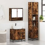 vidaXL Ensemble de meubles de salle de bain 3 Pièces Chêne fumé