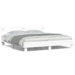 vidaXL Cadre de lit avec LED Blanc 193 x 203 cm Bois d'ingénierie