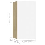 vidaXL Meuble TV Blanc et chêne sonoma 30 5x30x60 cm Bois d’ingénierie