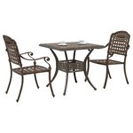 vidaXL Ensemble de tables de jardin 3 Pièces Bronze Aluminium coulé