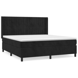 vidaXL Sommier à lattes de lit avec matelas Noir 180x200 cm Velours