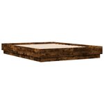 vidaXL Cadre de lit avec lumières LED chêne fumé 120x190 cm