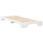 vidaXL Cadre de lit surélevé avec stockage Blanc 80 x 210 cm bois