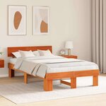 vidaXL Cadre de lit Marron cire 120 x 200 cm Bois massif en pin